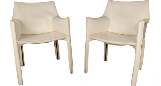 Set of two armchairs  mod.414 Cab by Mario Bellini